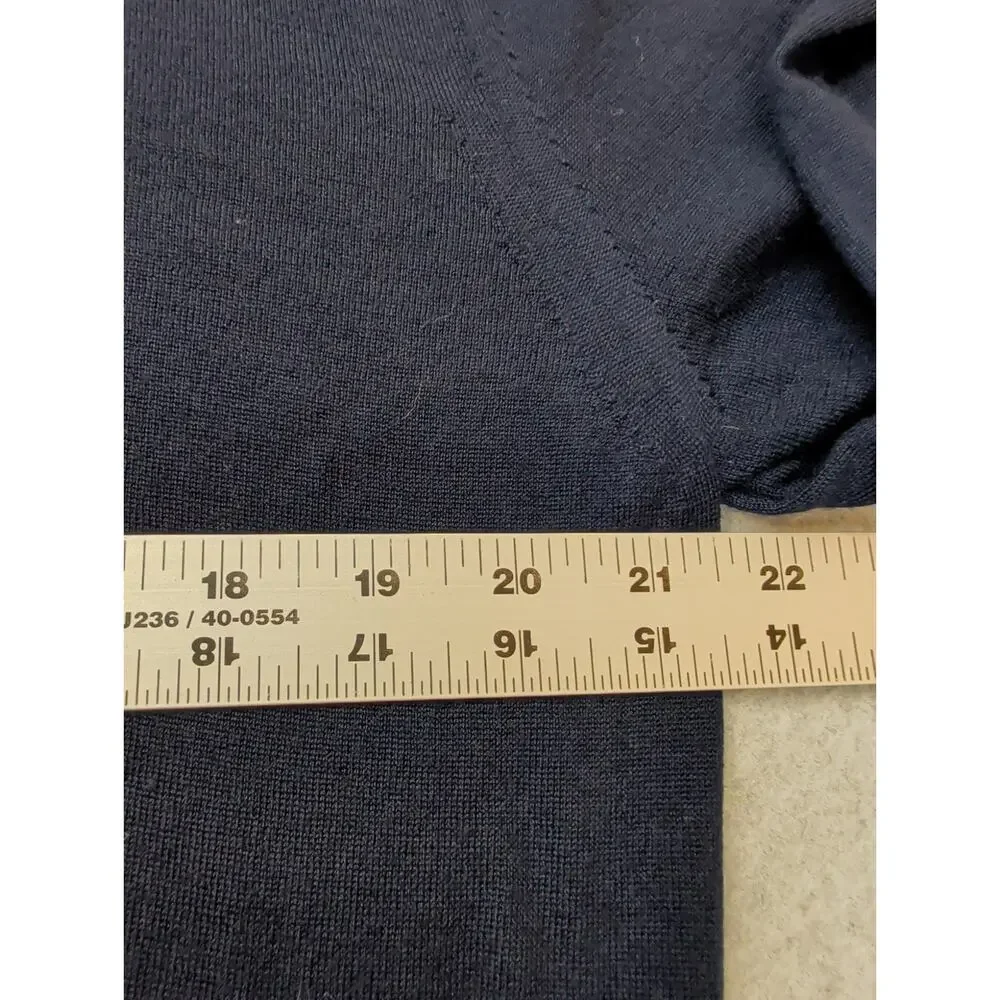 Paul Smith Mens 100% Merino Wool Sweater Blue Large V Neck Lightweight Pullover